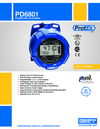 Thumbnail of document Data Sheet - PD6801 Explosion-Proof Loop-Powered Feet & Inches Level Meter
